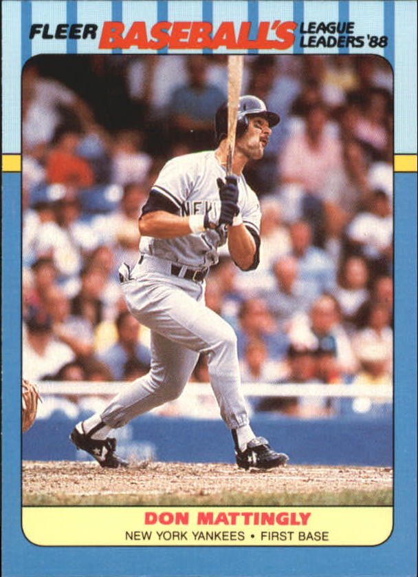 1988 Fleer League Leaders Baseball Cards       025      Don Mattingly